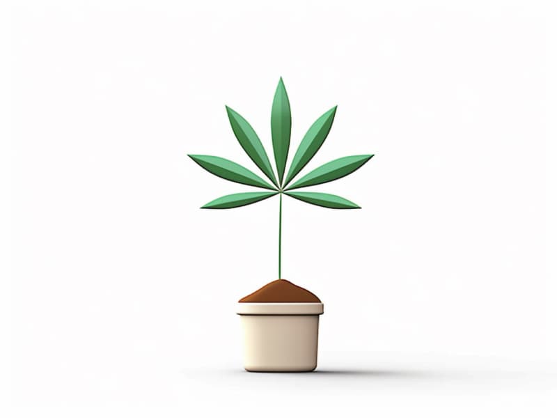 Eine minimalistische, geometrische Darstellung eines wachsenden Cannabispflanzensprösslings. Es steht für das Gründen eines neuen Aufstrebenden Clubs in Aschaffenburg.
