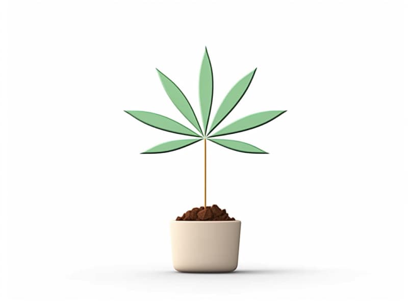 Eine minimalistische, geometrische Darstellung eines wachsenden Cannabispflanzensprösslings. Es steht für das Gründen eines neuen Aufstrebenden Clubs in Böblingen.
