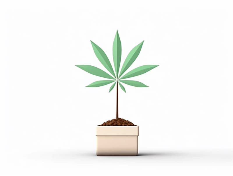 Eine minimalistische, geometrische Darstellung eines wachsenden Cannabispflanzensprösslings. Es steht für das Gründen eines neuen Aufstrebenden Clubs in Bayreuth.