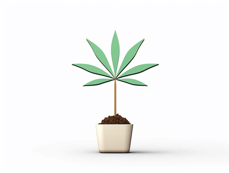 Eine minimalistische, geometrische Darstellung eines wachsenden Cannabispflanzensprösslings. Es steht für das Gründen eines neuen Aufstrebenden Clubs in Dessau-Roßlau.
