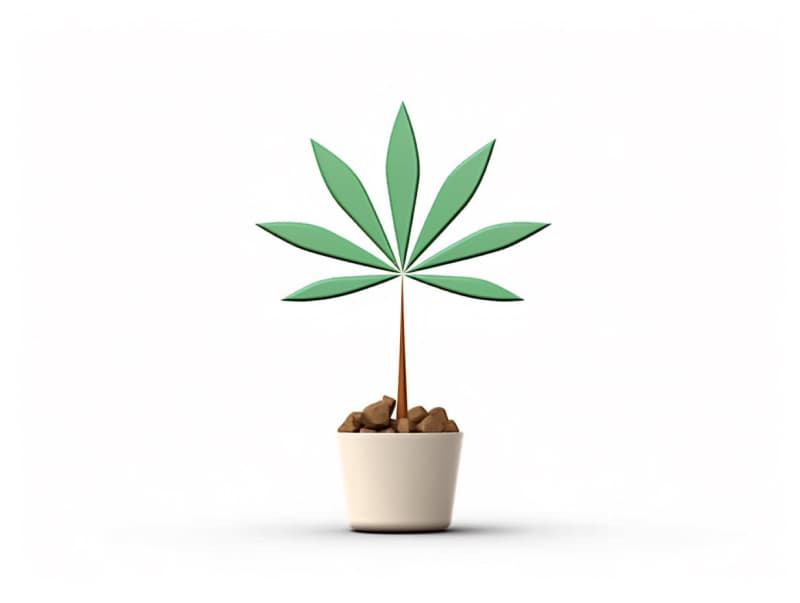 Eine minimalistische, geometrische Darstellung eines wachsenden Cannabispflanzensprösslings. Es steht für das Gründen eines neuen Aufstrebenden Clubs in Erlangen.