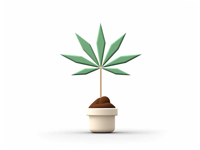 Eine minimalistische, geometrische Darstellung eines wachsenden Cannabispflanzensprösslings. Es steht für das Gründen eines neuen Aufstrebenden Clubs in Görlitz.