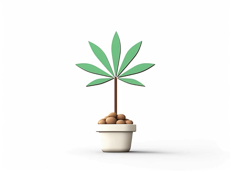 Eine minimalistische, geometrische Darstellung eines wachsenden Cannabispflanzensprösslings. Es steht für das Gründen eines neuen Aufstrebenden Clubs in Jena.