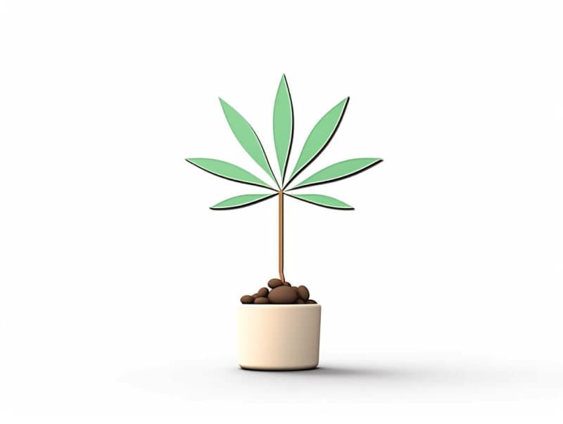 Eine minimalistische, geometrische Darstellung eines wachsenden Cannabispflanzensprösslings. Es steht für das Gründen eines neuen Aufstrebenden Clubs in Minden.