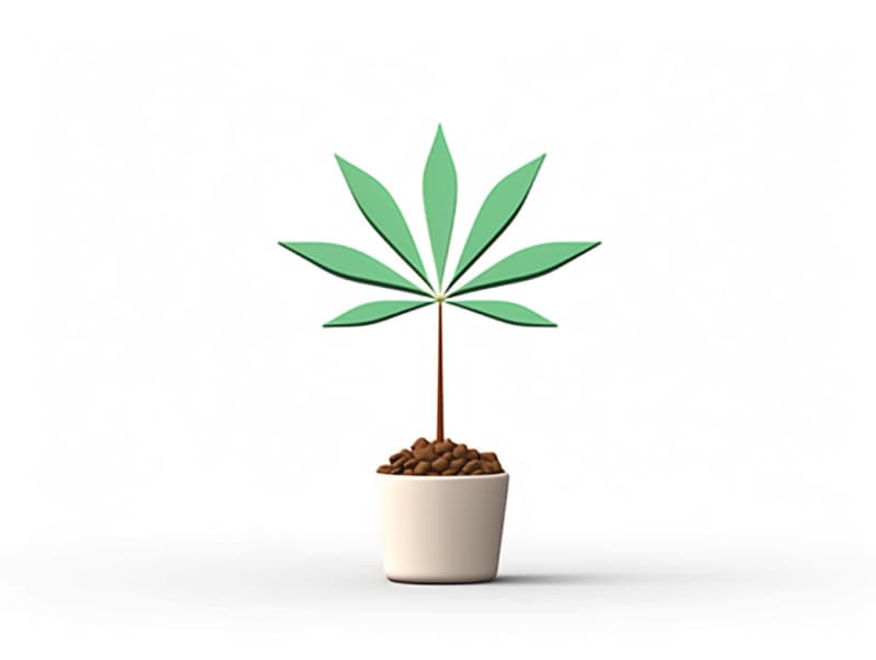 Eine minimalistische, geometrische Darstellung eines wachsenden Cannabispflanzensprösslings. Es steht für das Gründen eines neuen Aufstrebenden Clubs in Neumünster.