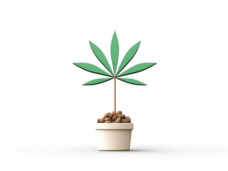 Eine minimalistische, geometrische Darstellung eines wachsenden Cannabispflanzensprösslings. Es steht für das Gründen eines neuen Aufstrebenden Clubs in Recklinghausen.