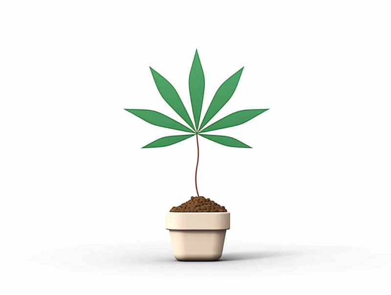 Eine minimalistische, geometrische Darstellung eines wachsenden Cannabispflanzensprösslings. Es steht für das Gründen eines neuen Aufstrebenden Clubs in Rheine.