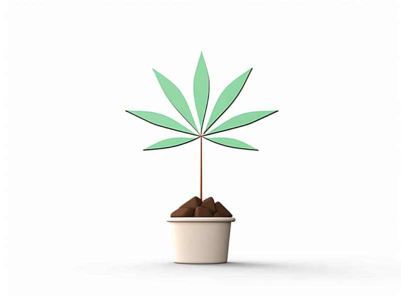 Eine minimalistische, geometrische Darstellung eines wachsenden Cannabispflanzensprösslings. Es steht für das Gründen eines neuen Aufstrebenden Clubs in Schweinfurt.