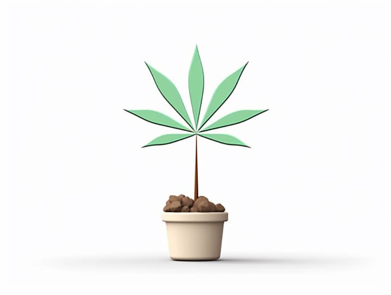 Eine minimalistische, geometrische Darstellung eines wachsenden Cannabispflanzensprösslings. Es steht für das Gründen eines neuen Aufstrebenden Clubs in Siegen.