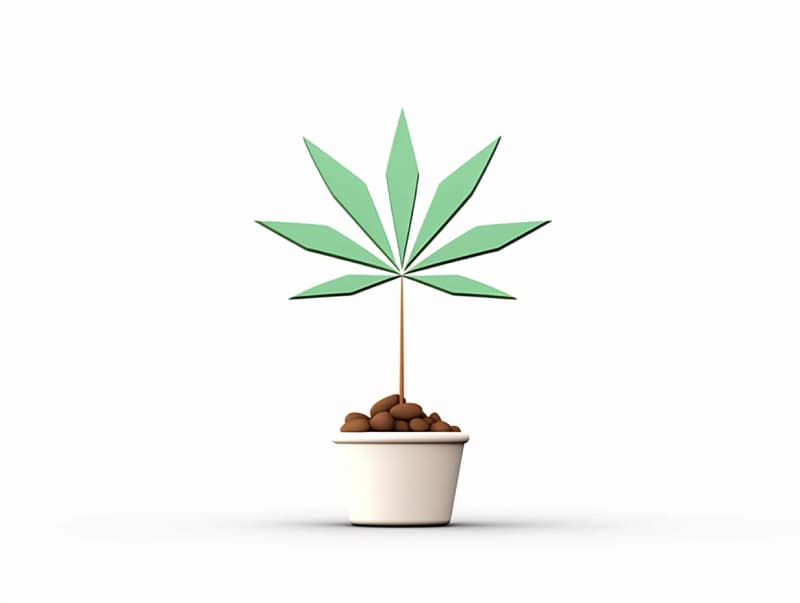 Eine minimalistische, geometrische Darstellung eines wachsenden Cannabispflanzensprösslings. Es steht für das Gründen eines neuen Aufstrebenden Clubs in Sindelfingen.