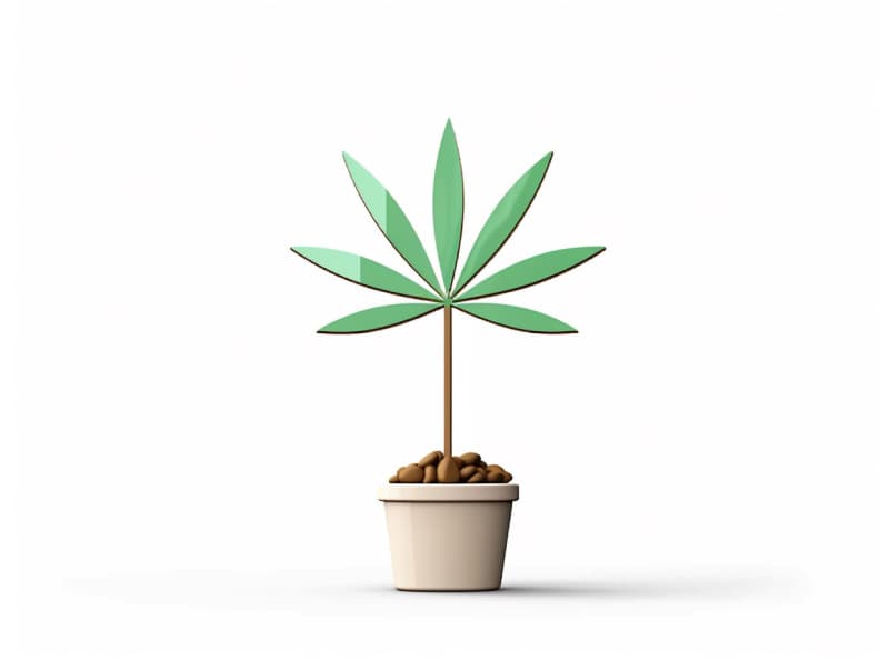 Eine minimalistische, geometrische Darstellung eines wachsenden Cannabispflanzensprösslings. Es steht für das Gründen eines neuen Aufstrebenden Clubs in Willich.